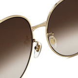 日本正規品 GUCCI SUNGLASSES GG0225S 007 BROWN GOLD グッチ サングラス ノーズパッド 眼鏡 UVカット メンズ レディース ブラウン ゴールド