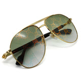 日本正規品 GUCCI SUNGLASSES GG1220S 004 GREEN GOLD グッチ サングラス ノーズパッド 眼鏡 UVカット メンズ レディース グリーン ゴールド