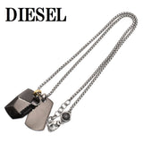 DIESEL NECKLACE PENDANT DX1143040 SILVER GUNMETAL ディーゼル ネックレス プレート ペンダント アクセサリー おしゃれ メンズ シルバー ガンメタル