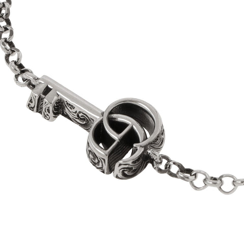 GUCCI DOUBLE G KEY BRACELET IN 925 STERLING SILVER 632207 J8400