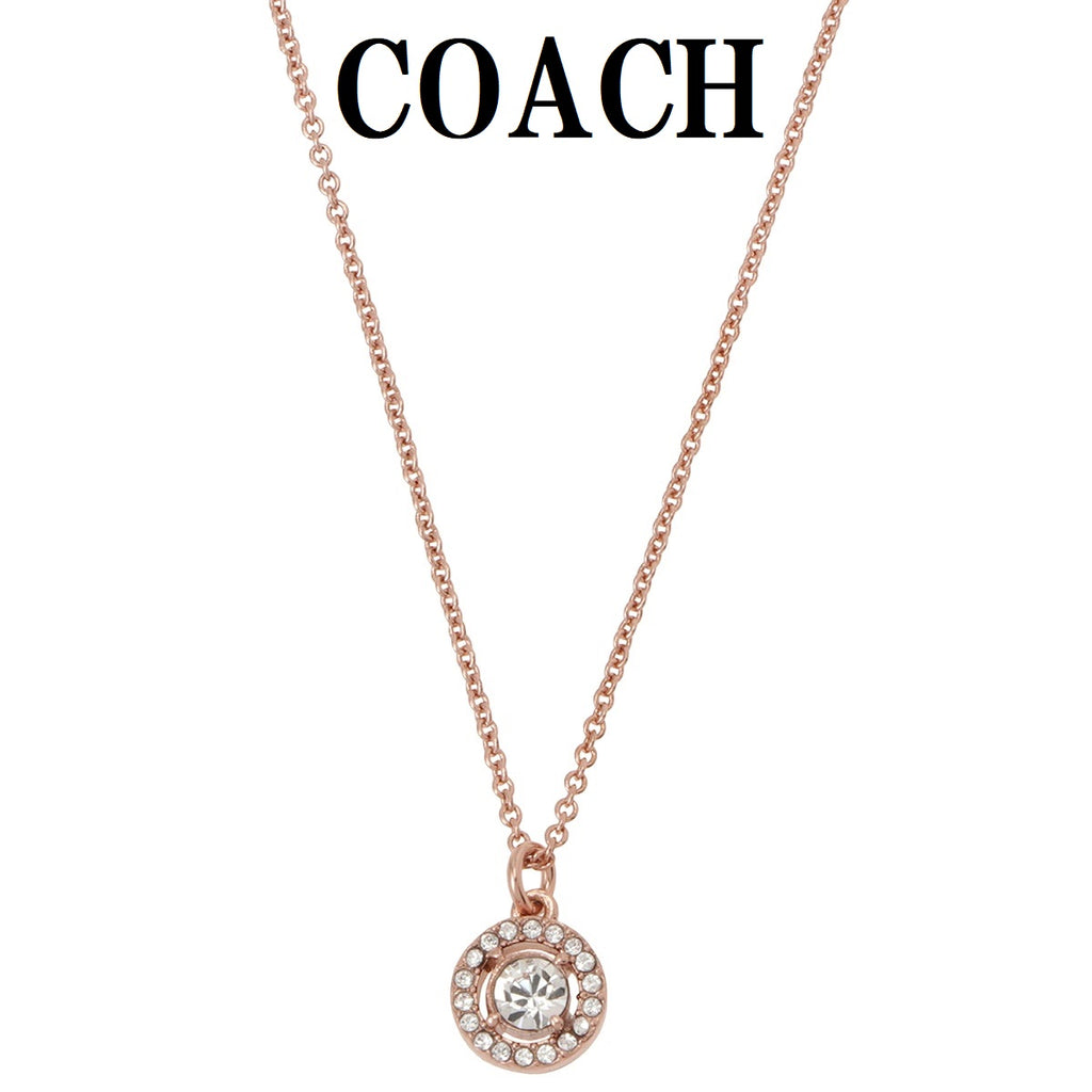 Coach Rose Gold Pave Signature Bar Necklace 91431 NWT | eBay
