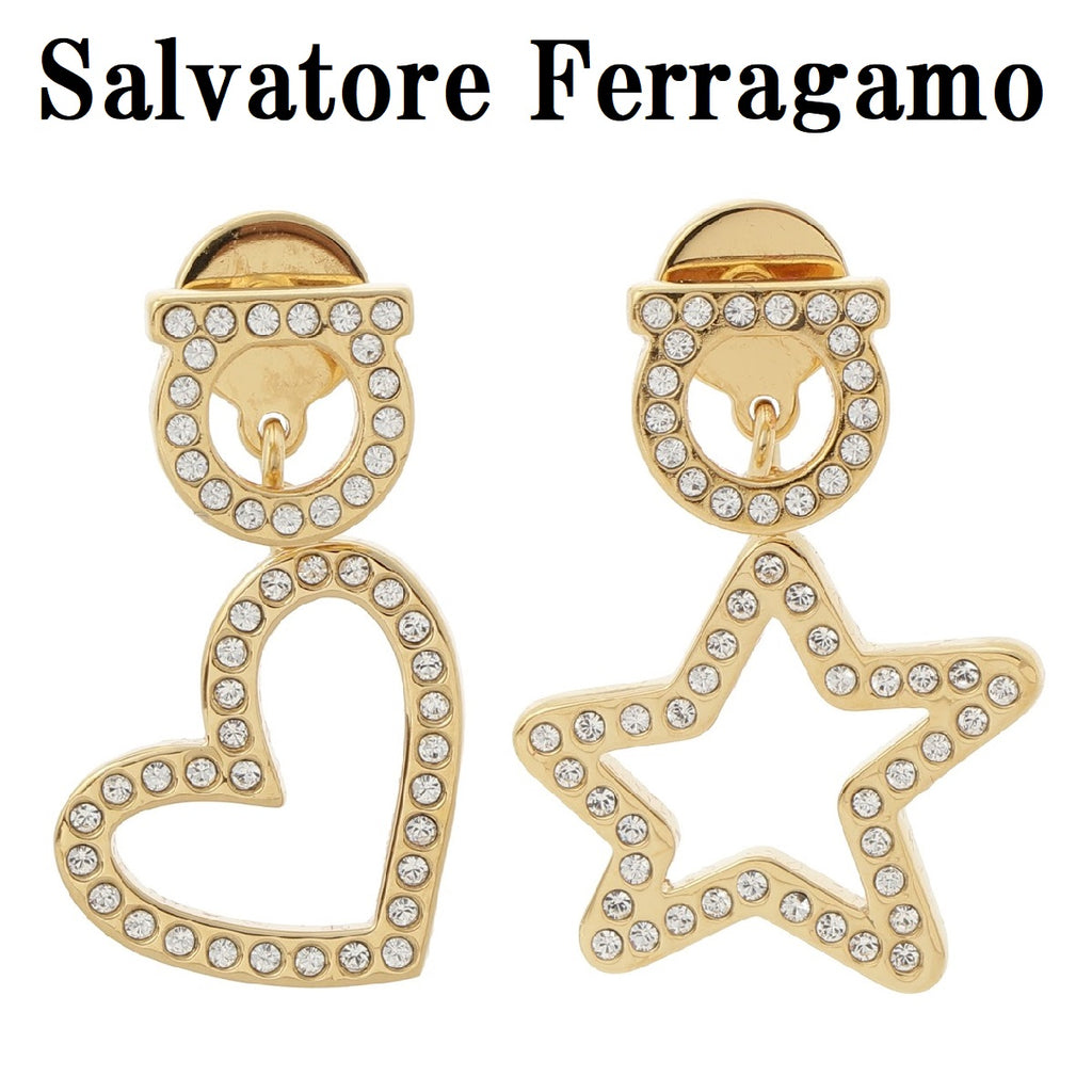 Salvatore Ferragamo GANCINI CRYSTAL EARRING 727513 760302 001 GOLD