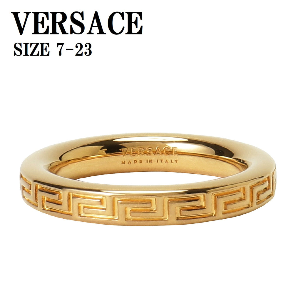 VERSACE ENGRAVED GREEK KEY RING DG56785 DJMT 3J000 GOLD 7号