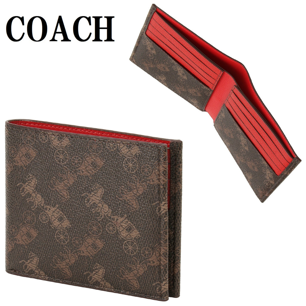 COACH HORSE AND CARRIAGE REFINED DDOUBLE BILLFOLD WALLET 4906 V1P