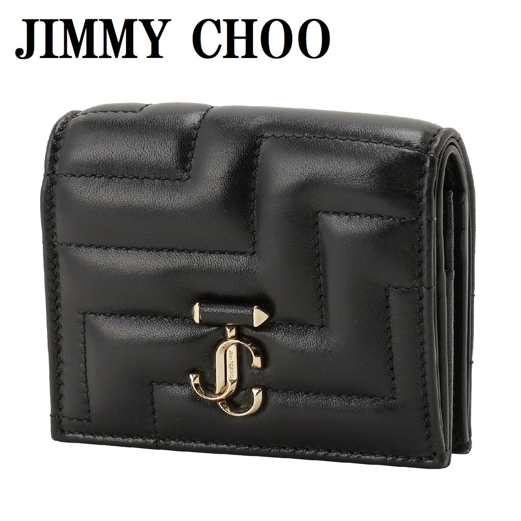 JIMMY CHOO HANNE NBA AVENUE QUILTED WALLET BLACK ジミーチュウ