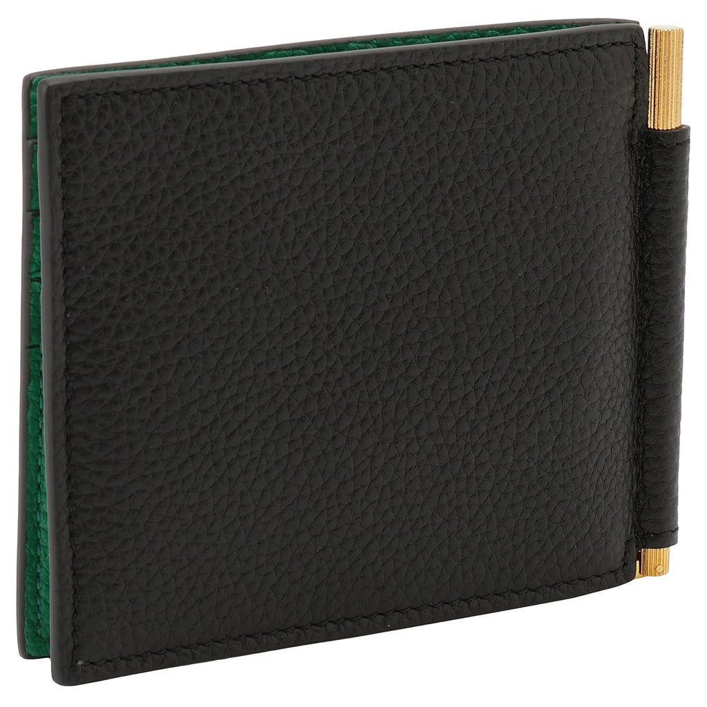 TOM FORD GRAIN LEATHER TWO TONE MONEY CLIP WALLET Y0231 LCL326G