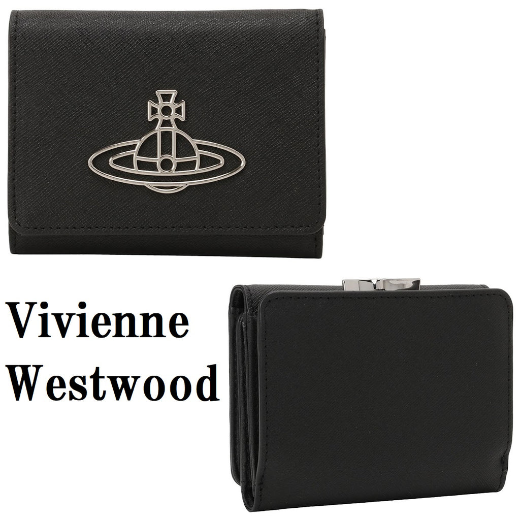 Vivienne Westwood SAFFIANO THIN LINE ORB SMALL FRAME WALLET