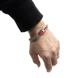 DIESEL BRACERET DX1445040 SILVER RED ディーゼル ブレスレット アクセサリー ブレス 腕輪 おしゃれ メンズ シルバー レッド