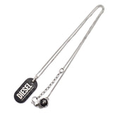 DIESEL NECKLACE PENDANT DX1349040 SILVER BLACK ディーゼル ネックレス ペンダント ドッグタグ プレート アクセサリー おしゃれ メンズ レディース シルバー ブラック