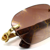 日本正規品 GUCCI SUNGLASSES GG1221S 004 RED GOLD グッチ サングラス ノーズパッド 眼鏡 UVカット メンズ レディース レッド ゴールド