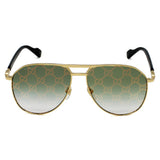 日本正規品 GUCCI SUNGLASSES GG1220S 004 GREEN GOLD グッチ サングラス ノーズパッド 眼鏡 UVカット メンズ レディース グリーン ゴールド