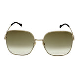 日本正規品 GUCCI SUNGLASSES GG0879S 002 BROWN GOLD グッチ サングラス ノーズパッド 眼鏡 UVカット メンズ レディース ブラウン ゴールド