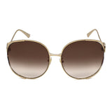 日本正規品 GUCCI SUNGLASSES GG0225S 007 BROWN GOLD グッチ サングラス ノーズパッド 眼鏡 UVカット メンズ レディース ブラウン ゴールド