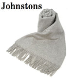 Johnstons WA000056 HA0100 WA56 Woven Stole ジョンストンズ 大判 ストール マフラー スカーフ カシミア プレーン 無地 レディース メンズ Silver