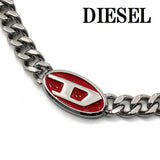 DIESEL NECKLACE PENDANT DX1446040 SILVER RED ディーゼル ネックレス ペンダント アクセサリー おしゃれ メンズ シルバー レッド
