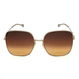 日本正規品 GUCCI SUNGLASSES GG0879S 004 BROWN GOLD グッチ サングラス ノーズパッド 眼鏡 UVカット メンズ レディース ブラウン ゴールド
