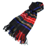 Johnstons WA000056 KU0324 WA56 Woven Tartan Check Stole ジョンストンズ 大判 ストール マフラー スカーフ カシミア タータンチェック レディース メンズ Black Stewart