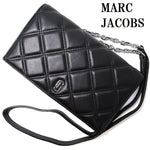 MARC JACOBS 2WAY LEATHER WALLET CROSSBODY SHOULDER M0012087 001 BLACK マークジェイコブス 長財布 チェーンストラップ ショルダー キルティング レザー ブラック