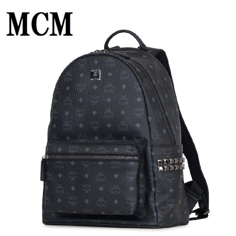 MCM STARK SIDE STUDS BACKPACK MMKAAVE09BK001 BLACK エムシーエム スターク サイドスタッズ バックパック ヴィセトス ミディアム リュックサック ロゴプリント メンズ レディース ブラック
