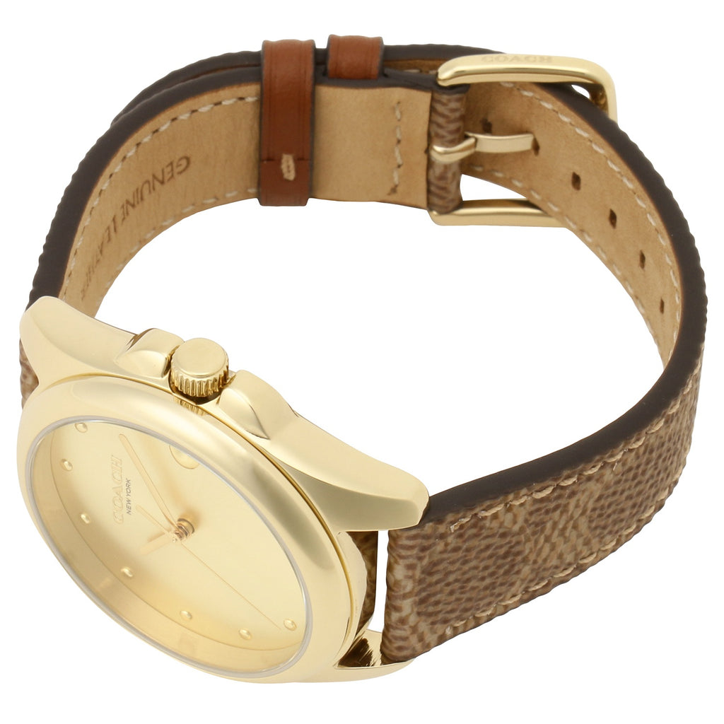 COACH QUARTZ ANALOG WATCH GREYSON 14504111 BROWN GOLD 36mm コーチ