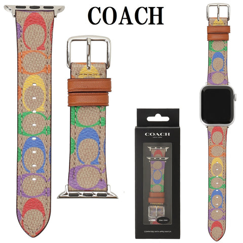 COACH APPLEWATCH STRAP BELT 14700167 BEIGE TAN MULTI 38mm 40mm