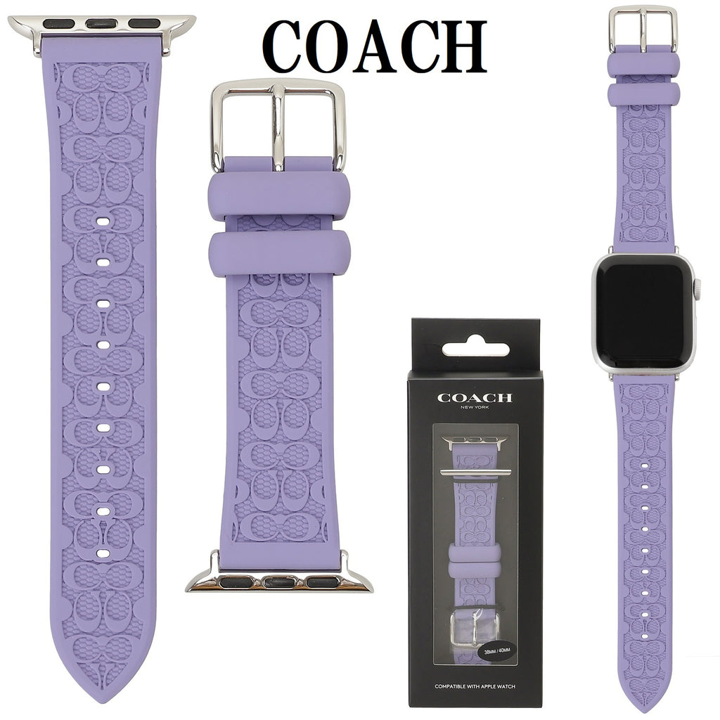 COACH APPLEWATCH STRAP RUBBER BELT 14700195 PURPLE 38mm 40mm 41mm