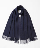 Johnstons WA000056 SD7330 WA56 Woven Stole Dark Navy ジョンストンズ 大判 ストール マフラー スカーフ カシミア プレーン 無地 レディース メンズ ダーク ネイビー