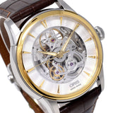 ORIS ARTELIER SKELETON AUTO ANALOG WATCH 734 7670 4351D SILVER GOLD DARKBROWN オリス アートリエ スケルトン オート 自動巻き 腕時計 ウォッチ レザー メンズ シルバー ダークブラウン BOXなし