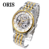 ORIS ARTELIER SKELETON AUTO ANALOG WATCH 734 7670 4351M SILVER GOLD オリス アートリエ スケルトン オート 自動巻き 腕時計 ウォッチ メンズ シルバー ゴールド BOXなし