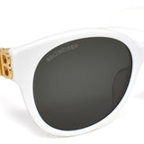 BALENCIAGA SUNGLASSES ASIAN FIT BB0134SA 005 55mm GREY WHITE バレンシアガ サングラス アジアンフィット アイウェア グレー ホワイト