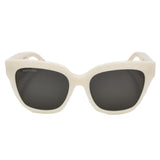 国内正規品 BALENCIAGA SQUARE SUNGLASSES ASIAN FIT BB0237SA 004 55mm GREY WHITE バレンシアガ サングラス アジアンフィット アイウェア メガネ 眼鏡 グレー ホワイト