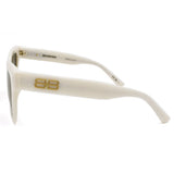 国内正規品 BALENCIAGA SQUARE SUNGLASSES ASIAN FIT BB0237SA 004 55mm GREY WHITE バレンシアガ サングラス アジアンフィット アイウェア メガネ 眼鏡 グレー ホワイト