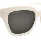 国内正規品 BALENCIAGA SQUARE SUNGLASSES ASIAN FIT BB0237SA 004 55mm GREY WHITE バレンシアガ サングラス アジアンフィット アイウェア メガネ 眼鏡 グレー ホワイト