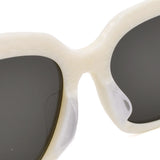 国内正規品 BALENCIAGA SQUARE SUNGLASSES ASIAN FIT BB0237SA 004 55mm GREY WHITE バレンシアガ サングラス アジアンフィット アイウェア メガネ 眼鏡 グレー ホワイト