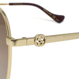 国内正規品 GUCCI SUNGLASSES ASIAN FIT GG1089SA 002 GOLD グッチ サングラス アジアンフィット アイウェア ゴールド