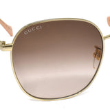 国内正規品 GUCCI SUNGLASSES ASIAN FIT GG1142SA 002 GOLD グッチ サングラス アジアンフィット アイウェア ゴールド