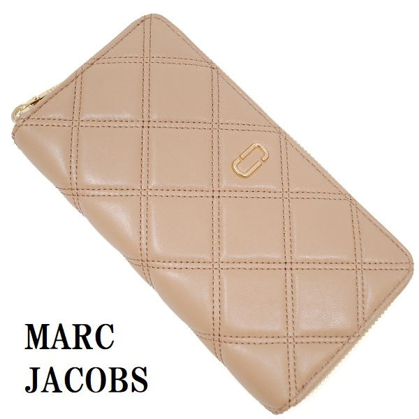 MARC JACOBS LETHER QUILTED SOFTSHOT ZIP AROUND LONG WALLET