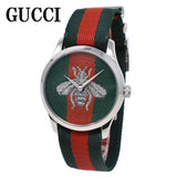 GUCCI G-TIMELESS QUARTZ ANALOG WATCH 38mm YA1264148 SILVER GREEN RED グッチ ジータイムレス アナログ 腕時計 クォーツ 電池式 ウォッチ レディース ウェブ ストライプ シルバー