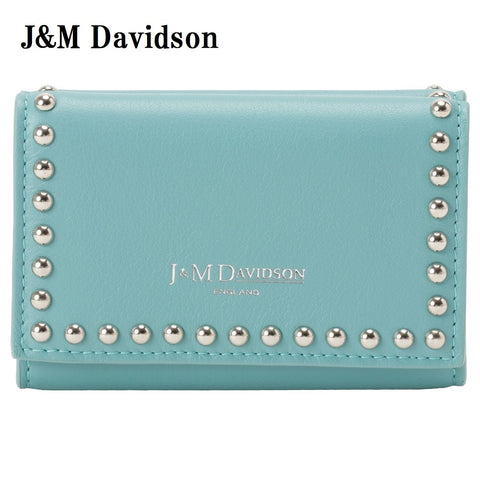 J&M Davidson FOLD WALLET WITH STUDS SFLW 1XX SCXX JADE ジェイアンドエム デヴィッドソ