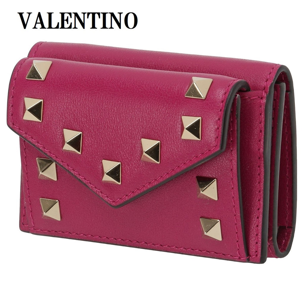 VALENTINO SMALL ROCKSTUD CALFSKIN WALLET MINI TRIFOLD 1W2P0Q47 BOL